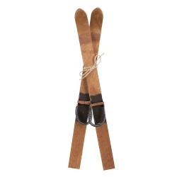 Clayre & Eef Decorazione Sci 5x3x60 cm Marrone Legno