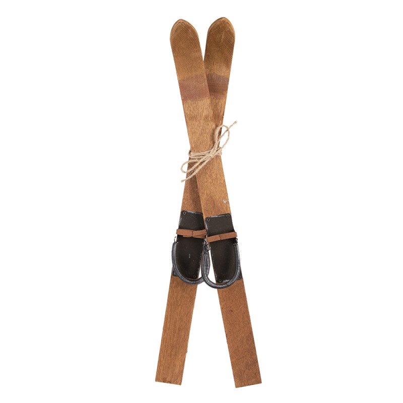 Clayre & Eef Decorazione Sci 5x3x60 cm Marrone Legno
