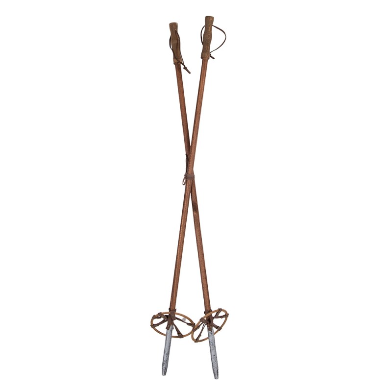 Clayre & Eef Decoration Ski poles Ø 12x100 cm Brown Wood
