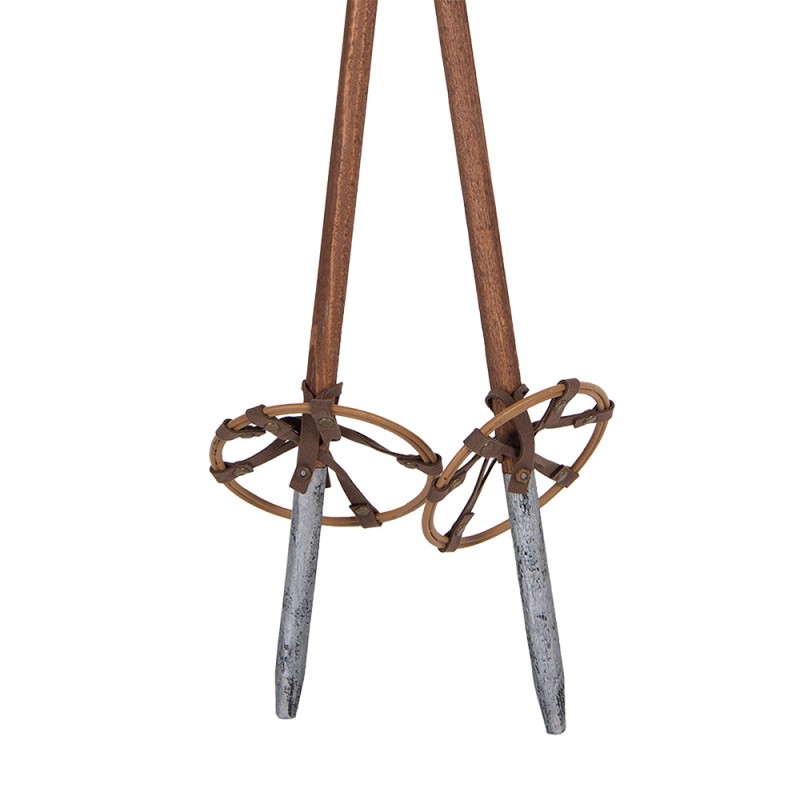 Clayre & Eef Decoration Ski poles Ø 12x100 cm Brown Wood