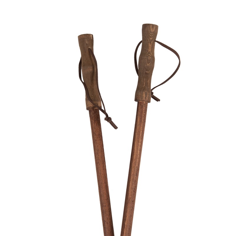 Clayre & Eef Decoration Ski poles Ø 12x100 cm Brown Wood