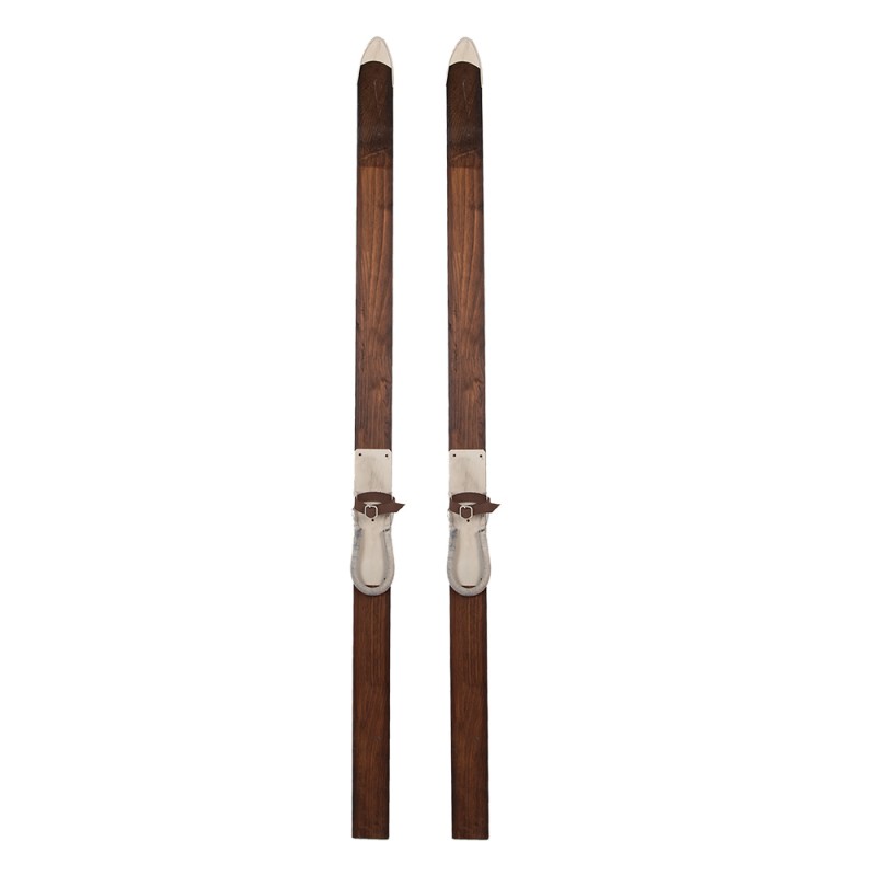 Clayre & Eef Décoration Skis 8x7x140 cm Marron Bois Métal