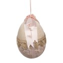 Clayre & Eef Easter Pendant Egg Ø 14x18 cm Beige Textile on Plastic