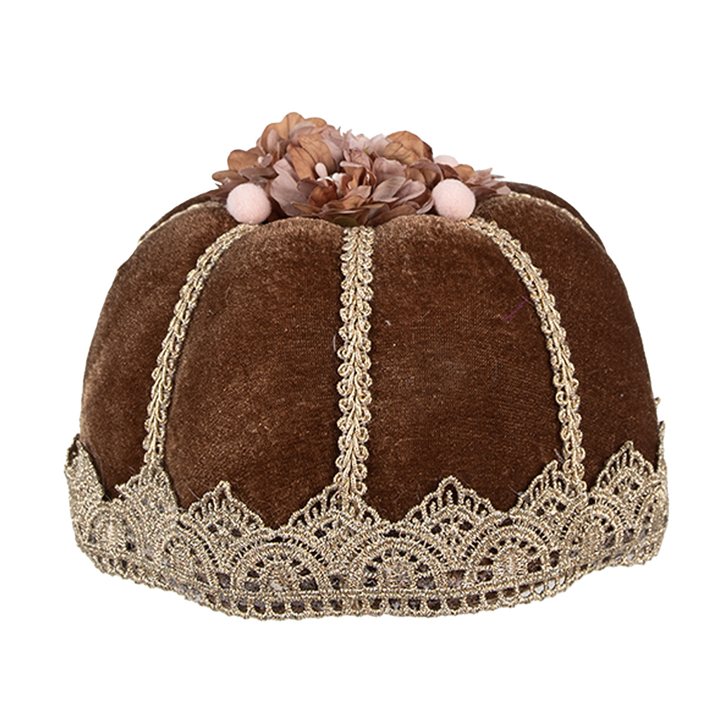 Clayre & Eef Decoratie Beeld Taart Ø 15x10 cm Bruin Textiel afbeelding