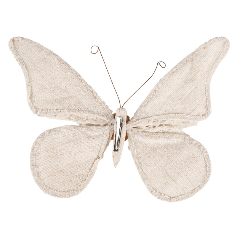 Clayre & Eef Decoration Butterfly 30x3x24 cm Beige Synthetic