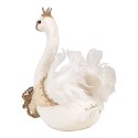 Clayre & Eef Decorative Figurine Swan 28x14x28 cm White Textile on Plastic