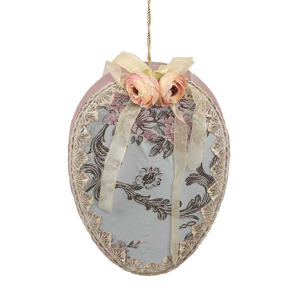 Clayre&Eef Paashanger Ei 21x4x30 cm Blauw Textiel afbeelding