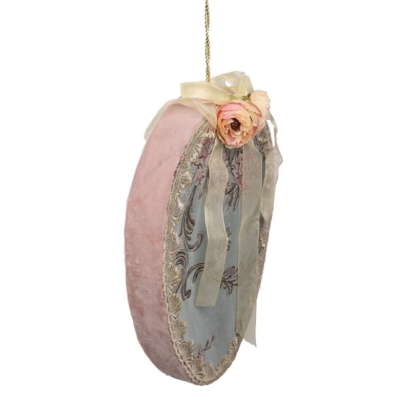 Clayre & Eef Easter Pendant Egg 21x4x30 cm Blue Textile on Plastic
