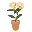 Clayre & Eef Decorazione Fiore 8x8x26 cm Giallo Tessuto su plastica