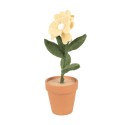 Clayre & Eef Decorazione Fiore 8x8x26 cm Giallo Tessuto su plastica