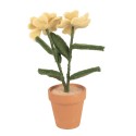 Clayre & Eef Decorazione Fiore 8x8x26 cm Giallo Tessuto su plastica