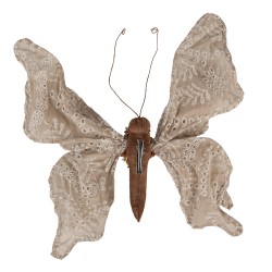 Clayre & Eef Decoration Butterfly 33x6x31 cm Beige Synthetic
