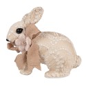 Clayre & Eef Figurine décorative Lapin 26x15x23 cm Beige Textile sur plastique