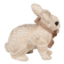 Clayre & Eef Figurine décorative Lapin 26x15x23 cm Beige Textile sur plastique