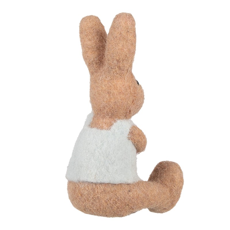 Clayre & Eef Figurine décorative Lapin 10x10x19 cm Marron Textile sur plastique