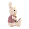 Clayre & Eef Figurine décorative Lapin 10x10x19 cm Beige Textile sur plastique