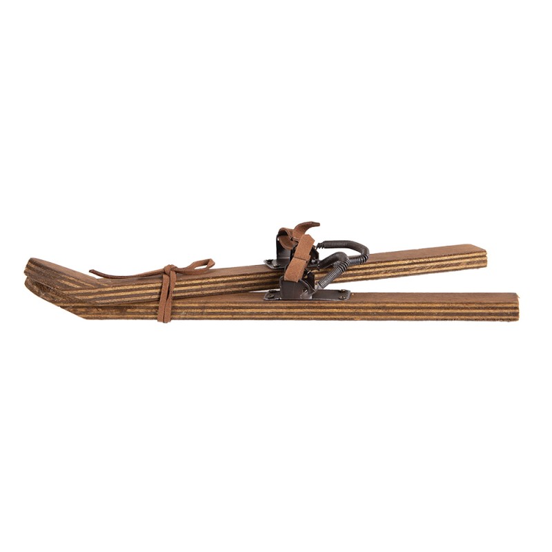 Clayre & Eef Decorazione Sci 11x4x28 cm Marrone Legno Metallo
