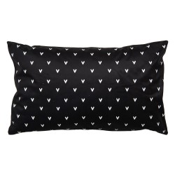 Clayre & Eef Cushion Cover 30x50 cm White Black Polyester Dachshund