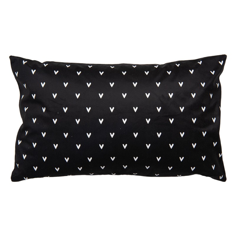 Clayre & Eef Kissenbezug 30x50 cm Weiß Schwarz Polyester Dackel