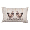 Clayre & Eef Kissenbezug 30x50 cm Beige Polyester Hühner