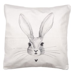 Clayre & Eef Cushion Cover 45x45 cm Beige Polyester Rabbit