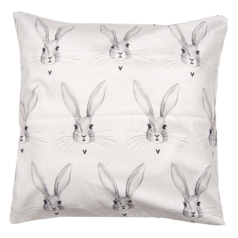 Clayre & Eef Cushion Cover 45x45 cm Beige Polyester Rabbit