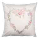 Clayre & Eef Cushion Cover 45x45 cm Beige Polyester Heart