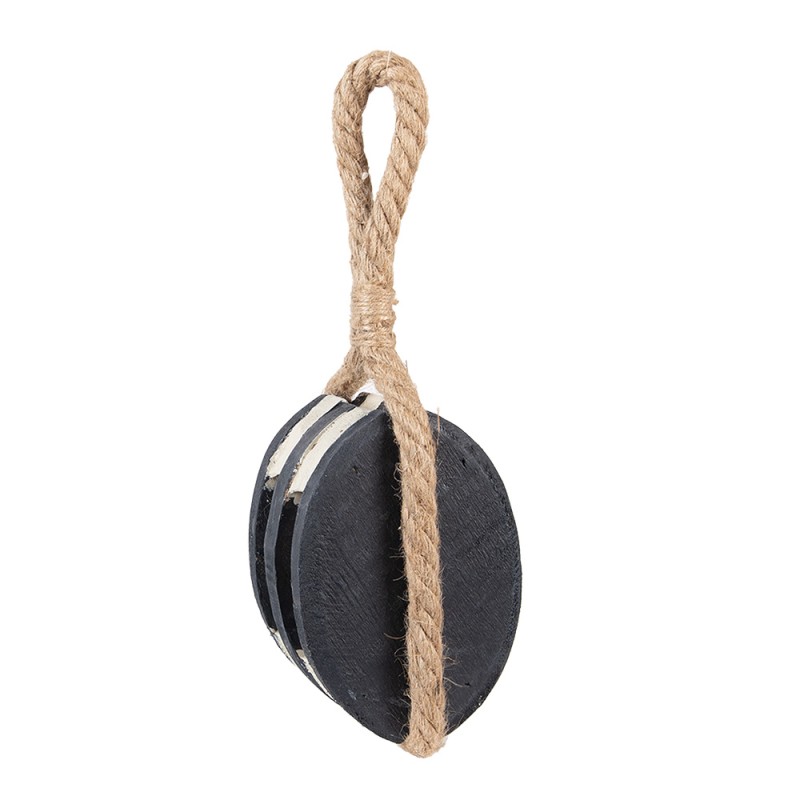 Clayre & Eef Dekorative Rolle 14x12x21/35 cm Schwarz Holz