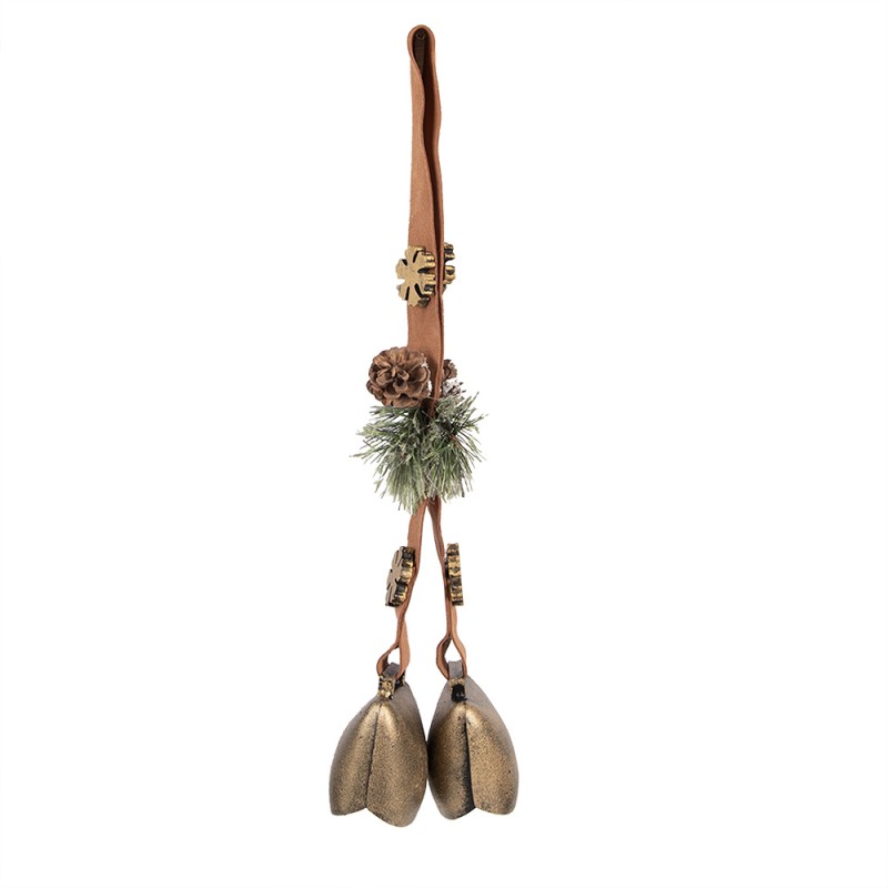 Clayre & Eef Ouderwetse Deurbel 8x12x50 cm Bruin Metaal