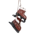 Clayre & Eef Ornement de Noël Patins à Glace 14x12x40 cm Rouge Métal