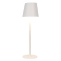 Gabriël Tischlampe Ø 11x36 cm Weiß Metall Kunststoff