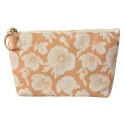 Clayre & Eef Trousse de toilette pour femmes 21x5x13 cm Beige Synthétique Fleurs