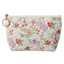 Clayre & Eef Damenkulturtasche 21x5x13 cm Beige Rosa Synthetisch Blumen