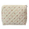 Clayre & Eef Trousse de toilette pour femmes 25x5x22 cm Beige Coton Fleurs