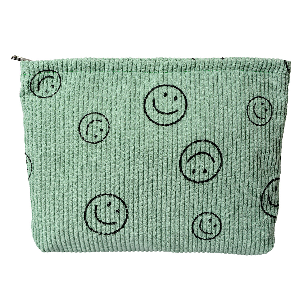 Clayre&Eef Toilettas Dames 27x5x17 cm Groen Katoen smile afbeelding