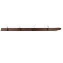Clayre & Eef Wandgarderobe 4 Haken Ski 170x8x12 cm Braun Holz Metall