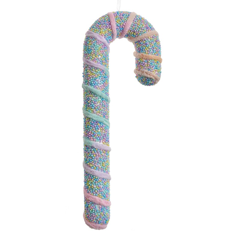 Clayre & Eef Weihnachtsanhänger Zuckerstange 34 cm Rosa Kunststoff