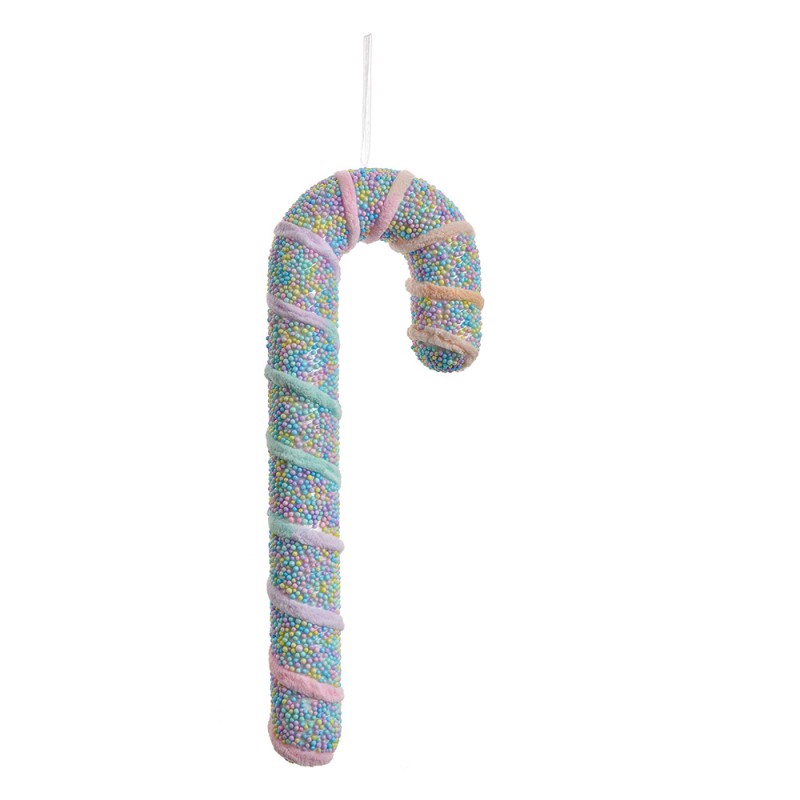 Clayre & Eef Weihnachtsanhänger Zuckerstange 34 cm Rosa Kunststoff