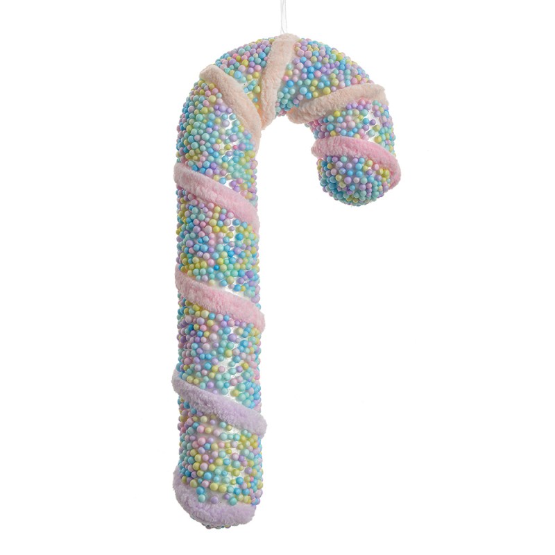 Clayre & Eef Ornamento Natalizio Bastoncino di zucchero 20 cm Rosa Plastica
