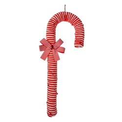 Clayre & Eef Kersthanger Zuurstok 56 cm Rood Wit Kunststof