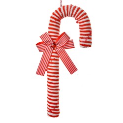 Clayre & Eef Ornement de Noël Canne en sucre d'orge 36 cm Rouge Blanc Plastique