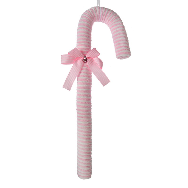 Clayre & Eef Ornamento Natalizio Bastoncino di zucchero 56 cm Rosa Plastica