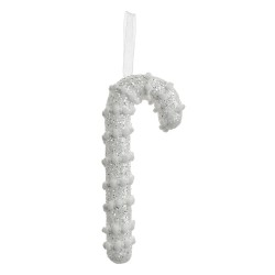Clayre & Eef Ornement de Noël Canne en sucre d'orge 17 cm Blanc Plastique