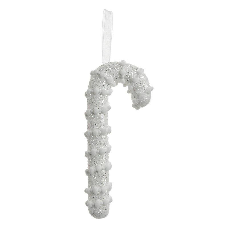 Clayre & Eef Ornement de Noël Canne en sucre d'orge 17 cm Blanc Plastique