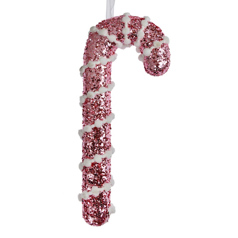 Clayre & Eef Kersthanger Zuurstok 17 cm Roze Kunststof