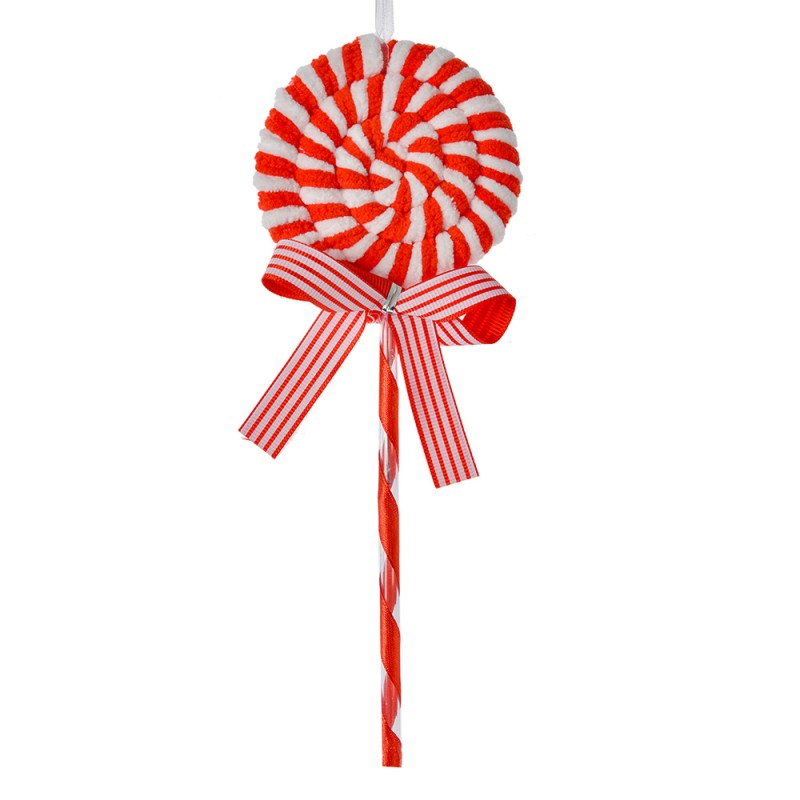 Clayre & Eef Ornamento Natalizio Lecca-lecca 25 cm Rosso Bianco  Plastica