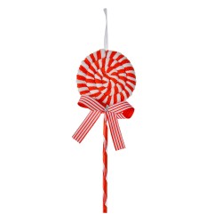 Clayre & Eef Christmas Ornament Lollipop 25 cm Red White Plastic