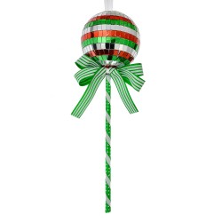 Clayre & Eef Kersthanger Lolly Ø 9x25 cm Groen Rood Kunststof