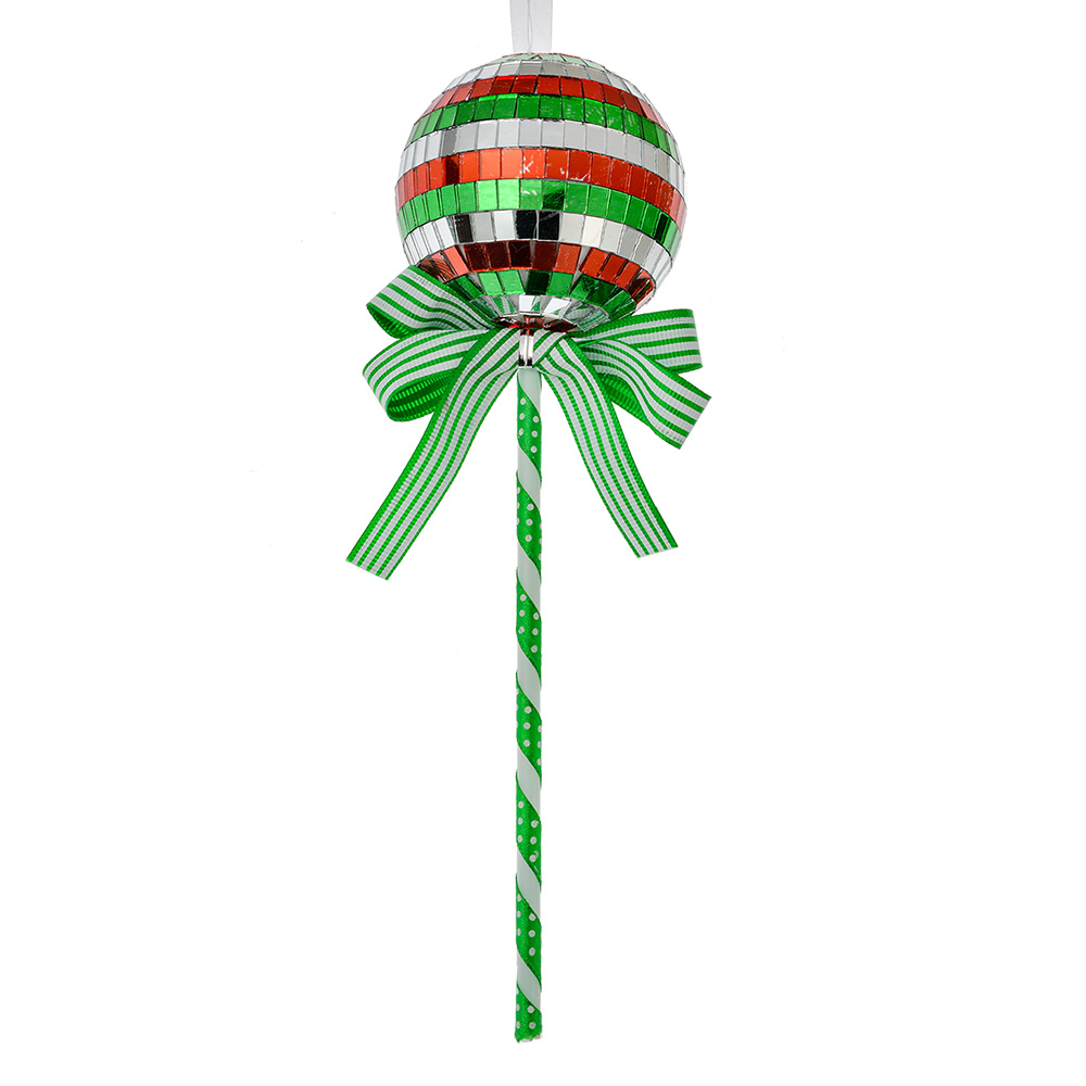 Clayre&Eef Kersthanger LollyØ 9x25 cm Groen Rood Kunststof afbeelding