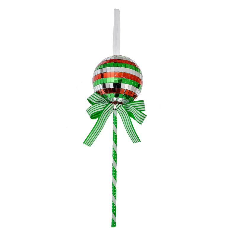 Clayre & Eef Kersthanger Lolly Ø 9x25 cm Groen Rood Kunststof